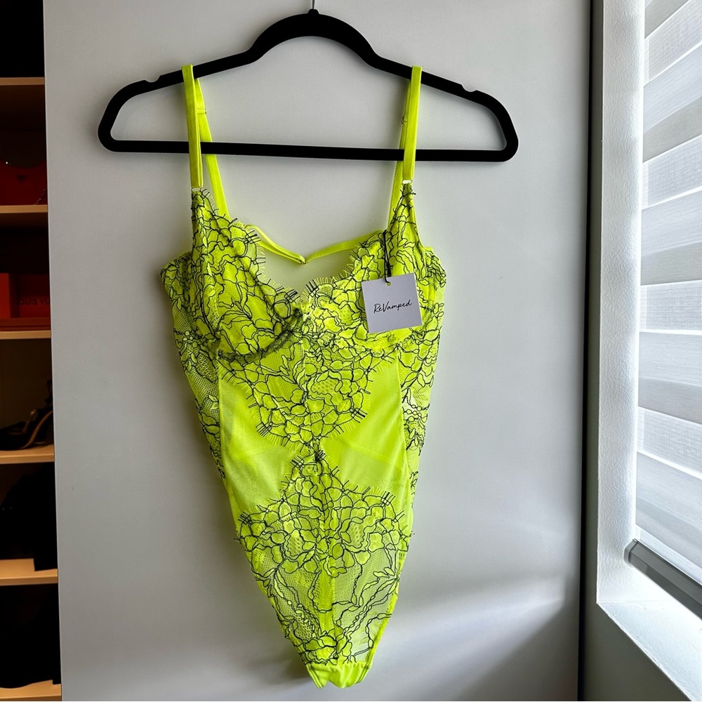 Revamped Neon Eyelashes Lace Bodysuit